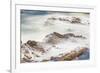 Shore Acres State Park, Oregon, USA. Blur of waves flowing over rocks.-Emily Wilson-Framed Photographic Print