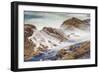 Shore Acres State Park, Oregon, USA. Blur of waves flowing over rocks.-Emily Wilson-Framed Photographic Print