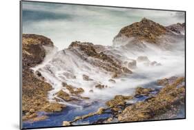 Shore Acres State Park, Oregon, USA. Blur of waves flowing over rocks.-Emily Wilson-Mounted Photographic Print