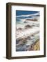 Shore Acres State Park, Oregon, USA. Blur of waves flowing over rocks.-Emily Wilson-Framed Photographic Print