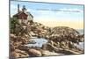 Shore and Lighthouse, Isle Royale, Lake Superior, Michigan-null-Mounted Art Print