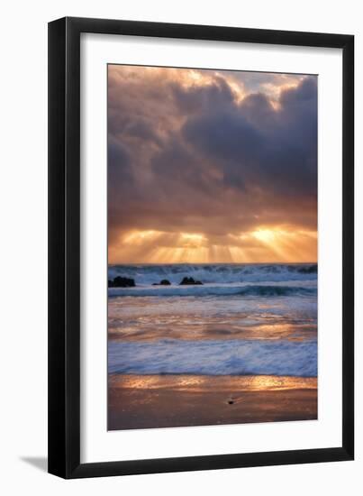 Shore Beams at Pfeiffer Beach-Vincent James-Framed Premium Photographic Print