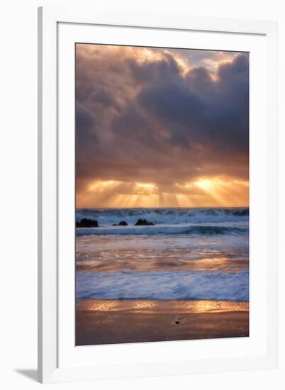 Shore Beams at Pfeiffer Beach-Vincent James-Framed Premium Photographic Print