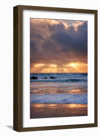 Shore Beams at Pfeiffer Beach-Vincent James-Framed Photographic Print