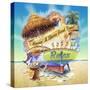 Shore Good Time Boat-James Mazzotta-Stretched Canvas