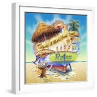 Shore Good Time Boat-James Mazzotta-Framed Giclee Print