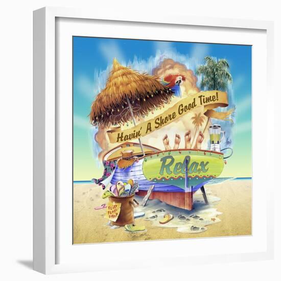 Shore Good Time Boat-James Mazzotta-Framed Giclee Print