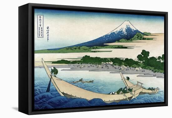 Shore of Tago Bay, Ejiri at Tokaido-Katsushika Hokusai-Framed Stretched Canvas