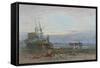 Shore Scene - Sunset-J. MacPherson-Framed Stretched Canvas