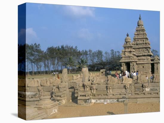 Shore Temple at Mahabalipuram, Unesco World Heritage Site, Chennai, Tamil Nadu, India-Occidor Ltd-Stretched Canvas