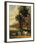 Shore with Figures and a Church-Peeter Adriaen (Bout Boudewijns) Frans-Framed Art Print