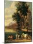 Shore with Figures and a Church-Peeter Adriaen (Bout Boudewijns) Frans-Mounted Art Print