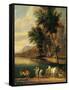 Shore with Figures and a Church-Peeter Adriaen (Bout Boudewijns) Frans-Framed Stretched Canvas