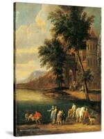 Shore with Figures and a Church-Peeter Adriaen (Bout Boudewijns) Frans-Stretched Canvas