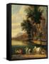 Shore with Figures and a Church-Peeter Adriaen (Bout Boudewijns) Frans-Framed Stretched Canvas