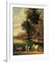 Shore with Figures and a Church-Peeter Adriaen (Bout Boudewijns) Frans-Framed Art Print