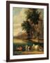 Shore with Figures and a Church-Peeter Adriaen (Bout Boudewijns) Frans-Framed Art Print