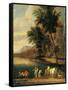 Shore with Figures and a Church-Peeter Adriaen (Bout Boudewijns) Frans-Framed Stretched Canvas