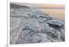 Shore with salt crystalized formation at dusk, The Dead Sea, Jordan, Middle East-Francesco Fanti-Framed Photographic Print