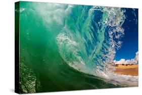Shorebreak wave, Baja California Sur, Mexico-Mark A Johnson-Stretched Canvas