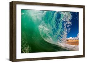 Shorebreak wave, Baja California Sur, Mexico-Mark A Johnson-Framed Photographic Print