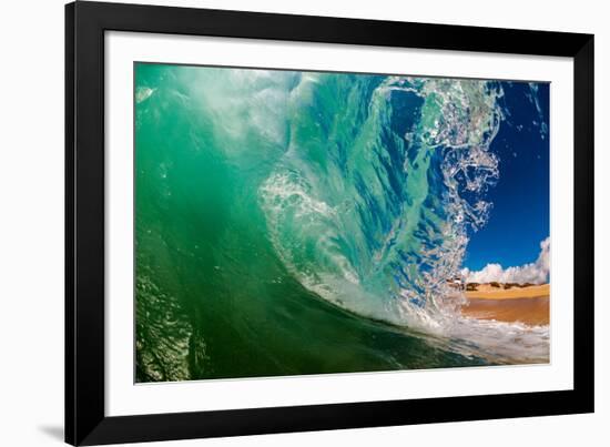 Shorebreak wave, Baja California Sur, Mexico-Mark A Johnson-Framed Photographic Print