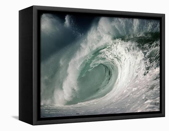 Shorebreak Waves in Waimea Bay-Rick Doyle-Framed Stretched Canvas