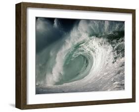 Shorebreak Waves in Waimea Bay-Rick Doyle-Framed Premium Photographic Print