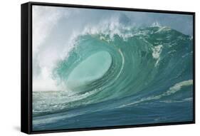 Shorebreak Waves in Waimea Bay-Rick Doyle-Framed Stretched Canvas