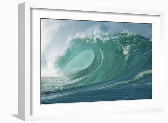 Shorebreak Waves in Waimea Bay-Rick Doyle-Framed Photographic Print