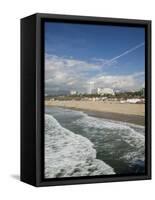 Shorefront from Santa Monica Pier, Santa Monica, Los Angeles, California-Walter Bibikow-Framed Stretched Canvas