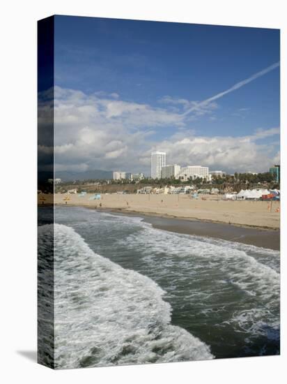 Shorefront from Santa Monica Pier, Santa Monica, Los Angeles, California-Walter Bibikow-Stretched Canvas