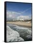 Shorefront from Santa Monica Pier, Santa Monica, Los Angeles, California-Walter Bibikow-Framed Stretched Canvas