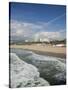 Shorefront from Santa Monica Pier, Santa Monica, Los Angeles, California-Walter Bibikow-Stretched Canvas