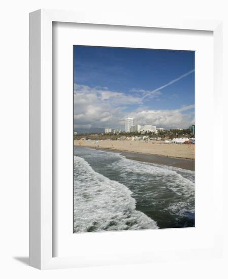 Shorefront from Santa Monica Pier, Santa Monica, Los Angeles, California-Walter Bibikow-Framed Photographic Print