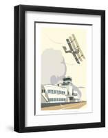 Shoreham Airport Blank - Dave Thompson Contemporary Travel Print-Dave Thompson-Framed Giclee Print