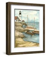 Shoreline Dock I-Jennifer Goldberger-Framed Art Print