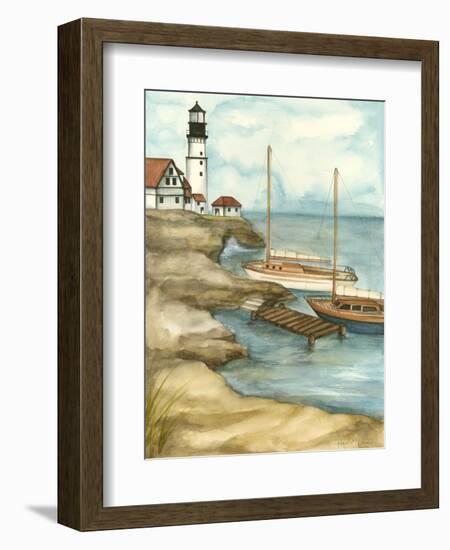 Shoreline Dock I-Jennifer Goldberger-Framed Art Print