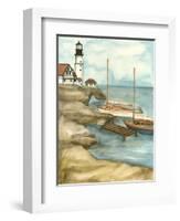 Shoreline Dock I-Jennifer Goldberger-Framed Art Print