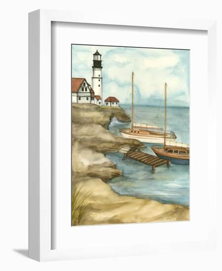 Shoreline Dock I-Jennifer Goldberger-Framed Art Print