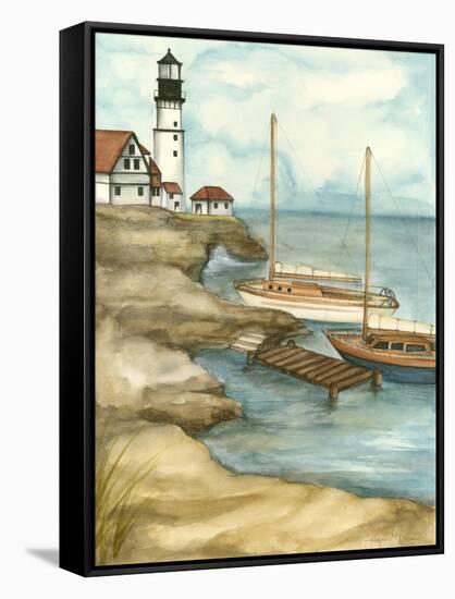 Shoreline Dock I-Jennifer Goldberger-Framed Stretched Canvas