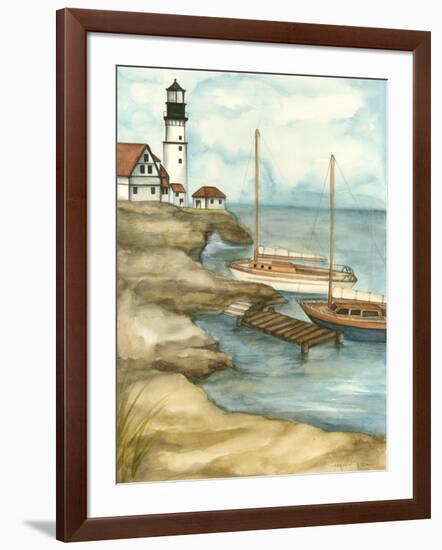 Shoreline Dock I-Jennifer Goldberger-Framed Art Print