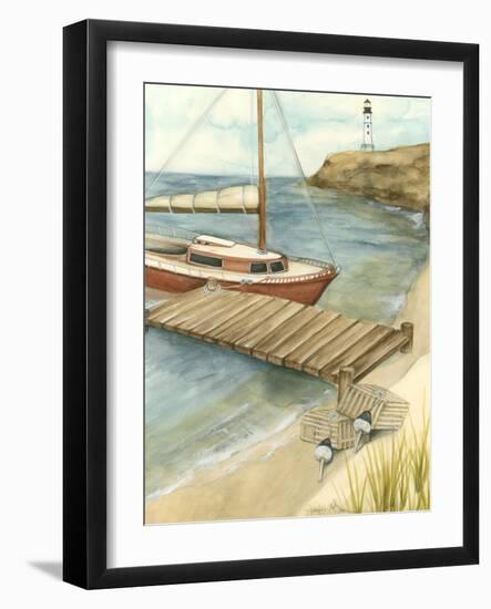 Shoreline Dock II-Jennifer Goldberger-Framed Art Print