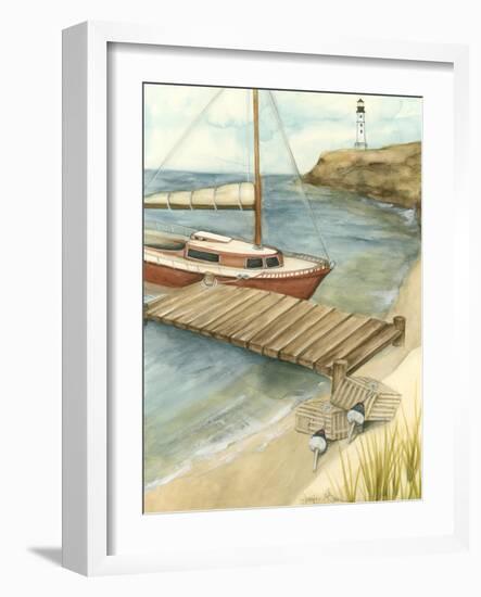 Shoreline Dock II-Jennifer Goldberger-Framed Art Print