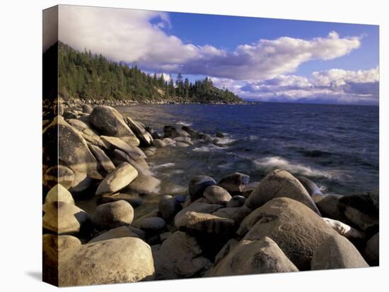 Shoreline of Boulders, Lake Tahoe, California, USA-Adam Jones-Stretched Canvas