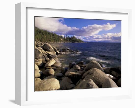 Shoreline of Boulders, Lake Tahoe, California, USA-Adam Jones-Framed Premium Photographic Print