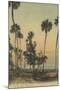 Shoreline view of Indian River with Palm Trees, Florida - Florida-Lantern Press-Mounted Art Print