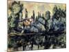 Shores of Marne-Paul Cézanne-Mounted Giclee Print