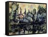Shores of Marne-Paul Cézanne-Framed Stretched Canvas