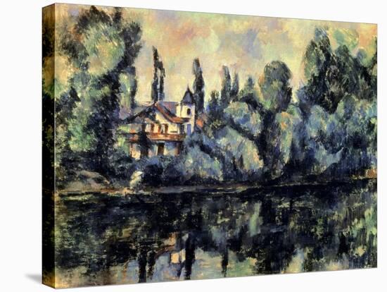 Shores of Marne-Paul Cézanne-Stretched Canvas